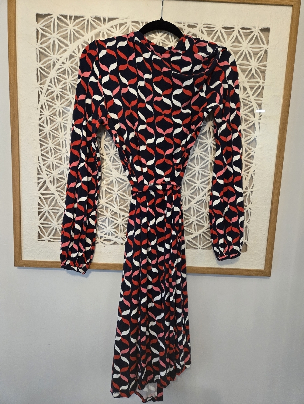 Boden Elodi Midi Wrap Dress Geometric Print Size 8R - Picture 7 of 9